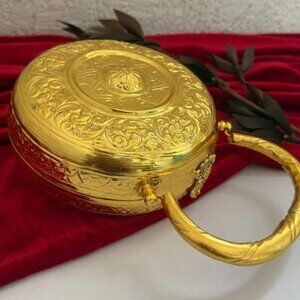 Handcrafted Brass Chakra Gold Clutch Bag